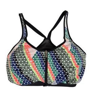 Victoria's Secret Sports Bra Knockout Front-Close Underwire Support 34D Multi